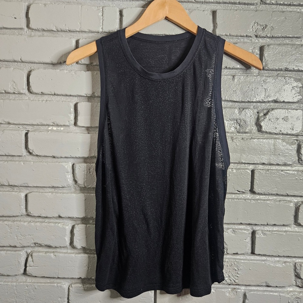 Lululemon‎ Black Burnout Racerback Training Tank Top Small 6 Womens Relaxed Fit